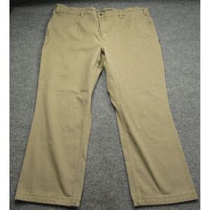 Duluth Trading Pants Mens 46x28.5 Flex Fire Hose Relaxed‎ Fit Tan Canvas Stretch